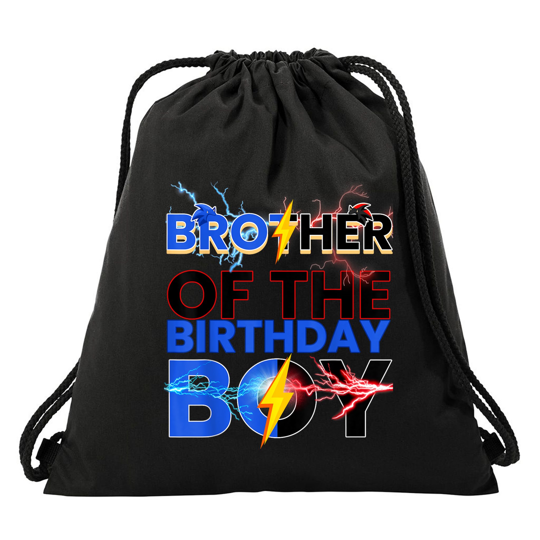 Brother Of The Birthday Boy Hedgehog Family Party Drawstring Bag