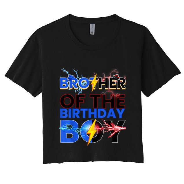 Brother Of The Birthday Boy Hedgehog Family Party Crop Top