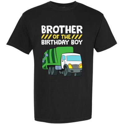 Brother Of The Birthday Garbage Truck Birthday Party Garment-Dyed Heavyweight T-Shirt