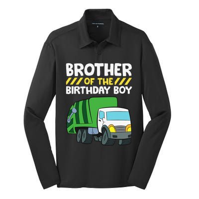 Brother Of The Birthday Garbage Truck Birthday Party Silk Touch Performance Long Sleeve Polo