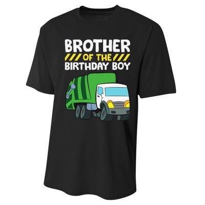 Brother Of The Birthday Garbage Truck Birthday Party Performance Sprint T-Shirt