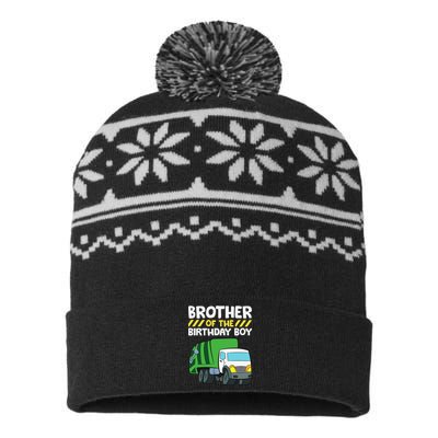 Brother Of The Birthday Garbage Truck Birthday Party USA-Made Snowflake Beanie