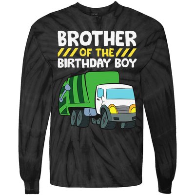 Brother Of The Birthday Garbage Truck Birthday Party Tie-Dye Long Sleeve Shirt