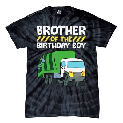 Brother Of The Birthday Garbage Truck Birthday Party Tie-Dye T-Shirt