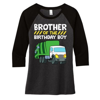 Brother Of The Birthday Garbage Truck Birthday Party Women's Tri-Blend 3/4-Sleeve Raglan Shirt