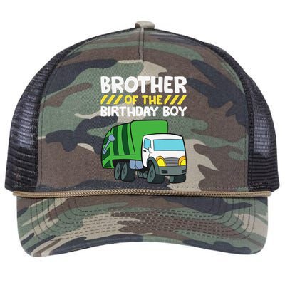 Brother Of The Birthday Garbage Truck Birthday Party Retro Rope Trucker Hat Cap