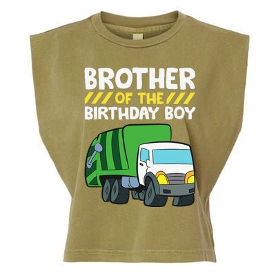 Brother Of The Birthday Garbage Truck Birthday Party Garment-Dyed Women's Muscle Tee