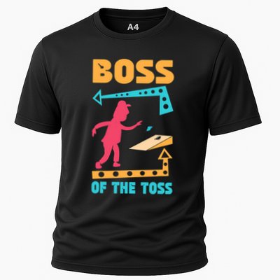 Boss Of The Toss Dad Cornhole Game Bean Bag Toss Funny Performance Shirt
