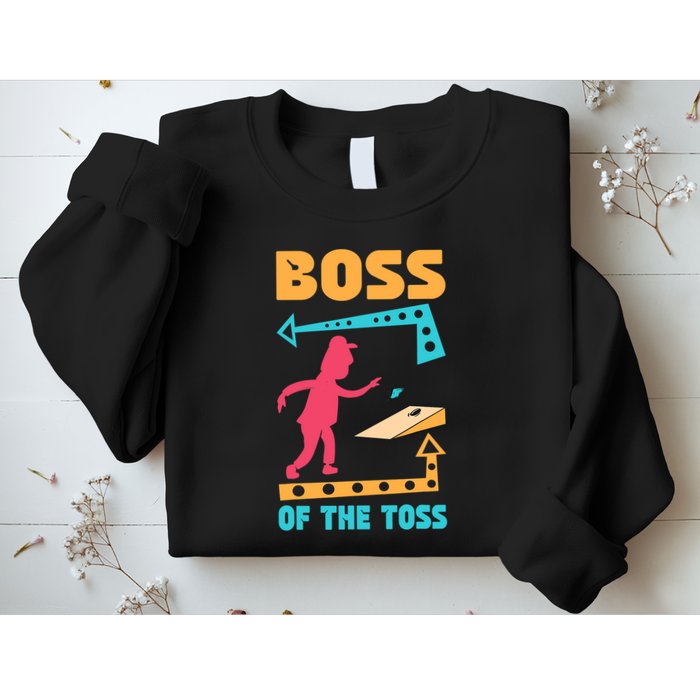 Boss Of The Toss Dad Cornhole Game Bean Bag Toss Funny Sweatshirt