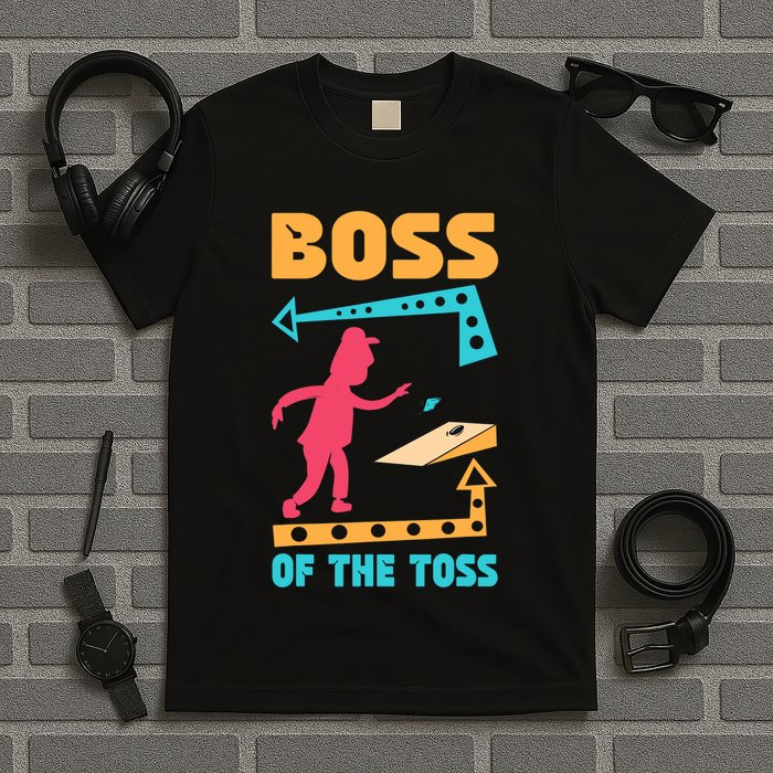 Boss Of The Toss Dad Cornhole Game Bean Bag Toss Funny T-Shirt