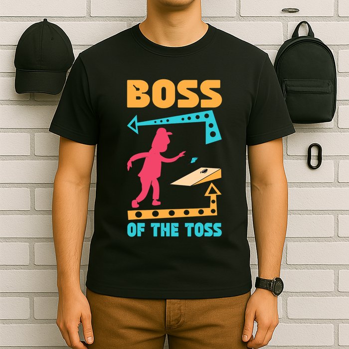 Boss Of The Toss Dad Cornhole Game Bean Bag Toss Funny T-Shirt