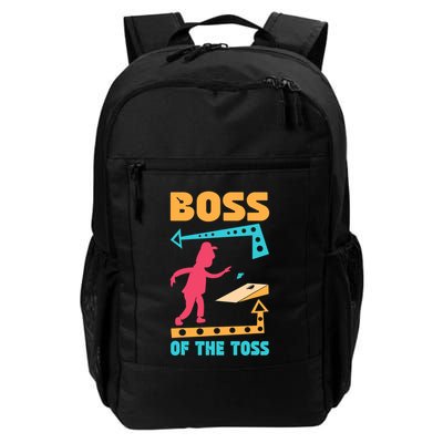Boss Of The Toss Dad Cornhole Game Bean Bag Toss Funny Backpack