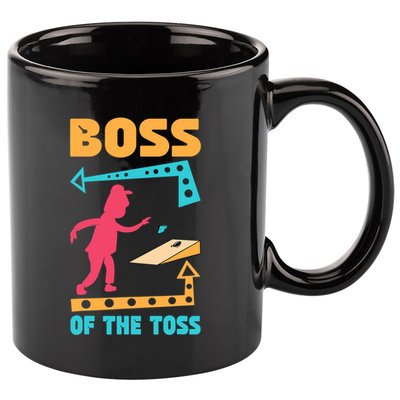 Boss Of The Toss Dad Cornhole Game Bean Bag Toss Funny 11oz C Handle Ceramic Mug