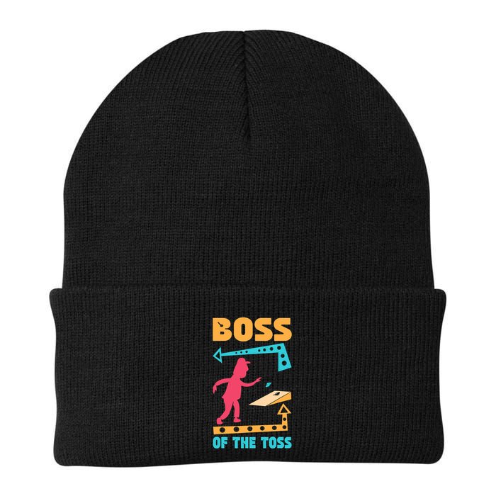 Boss Of The Toss Dad Cornhole Game Bean Bag Toss Funny Beanie