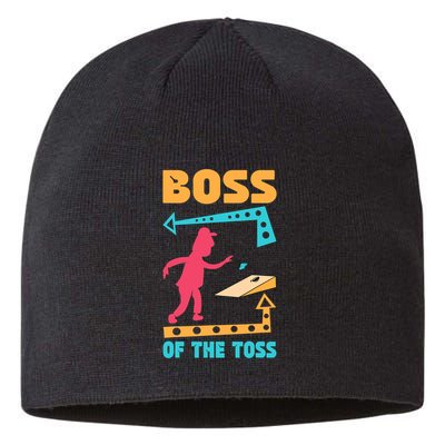 Boss Of The Toss Dad Cornhole Game Bean Bag Toss Funny Sustainable Beanie