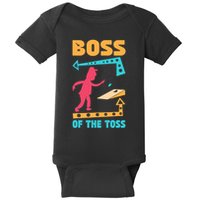 Boss Of The Toss Dad Cornhole Game Bean Bag Toss Funny Baby Bodysuit
