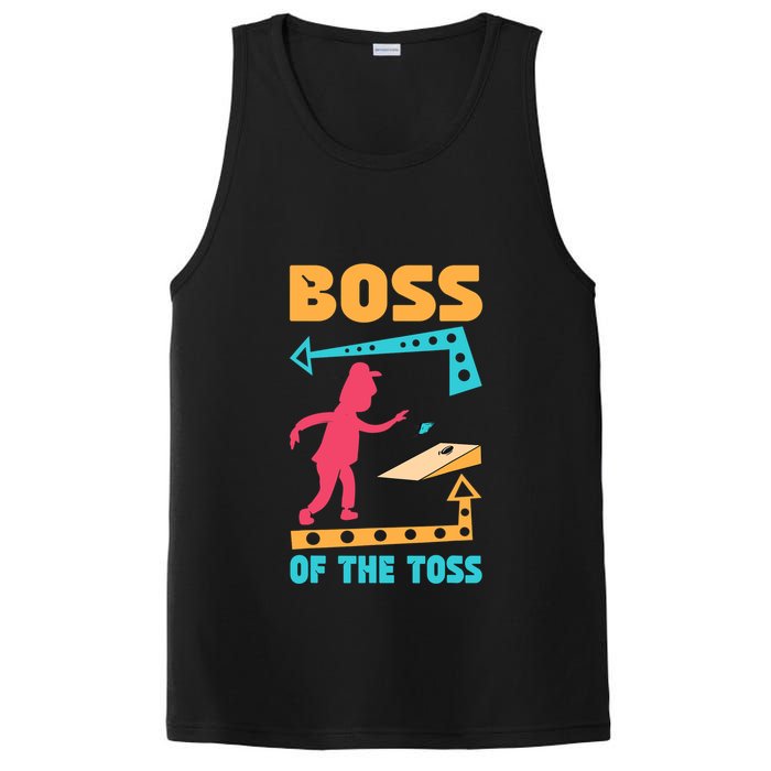 Boss Of The Toss Dad Cornhole Game Bean Bag Toss Funny PosiCharge Competitor Tank