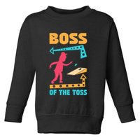 Boss Of The Toss Dad Cornhole Game Bean Bag Toss Funny Toddler Sweatshirt