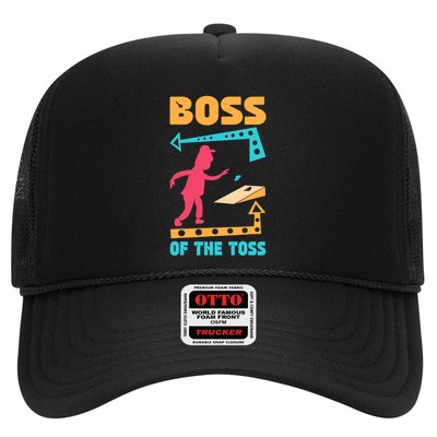 Boss Of The Toss Dad Cornhole Game Bean Bag Toss Funny Trucker Hat