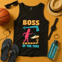 Boss Of The Toss Dad Cornhole Game Bean Bag Toss Funny Tank Top