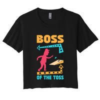 Boss Of The Toss Dad Cornhole Game Bean Bag Toss Funny Crop Top