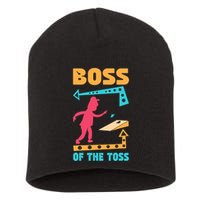 Boss Of The Toss Dad Cornhole Game Bean Bag Toss Funny Short Acrylic Beanie
