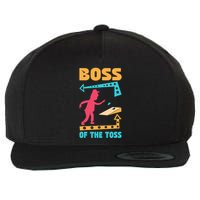 Boss Of The Toss Dad Cornhole Game Bean Bag Toss Funny Wool Snapback Cap