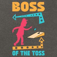 Boss Of The Toss Dad Cornhole Game Bean Bag Toss Funny Cotton Canvas Backpack