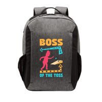 Boss Of The Toss Dad Cornhole Game Bean Bag Toss Funny Vector Backpack