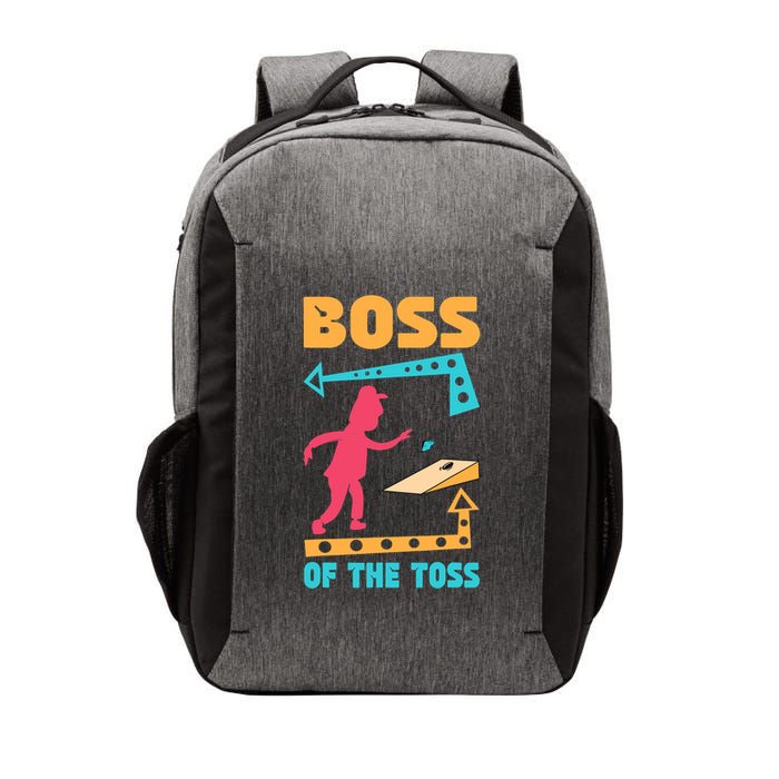 Boss Of The Toss Dad Cornhole Game Bean Bag Toss Funny Vector Backpack