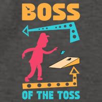 Boss Of The Toss Dad Cornhole Game Bean Bag Toss Funny Vector Backpack