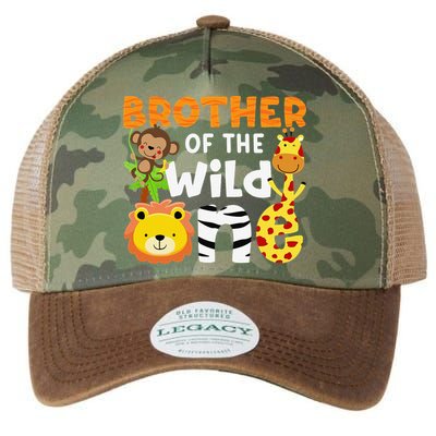 Brother of the Wild One Zoo Theme Bday Safari Jungle Animals Legacy Tie Dye Trucker Hat