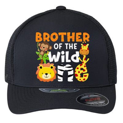 Brother of the Wild One Zoo Theme Bday Safari Jungle Animals Flexfit Unipanel Trucker Cap