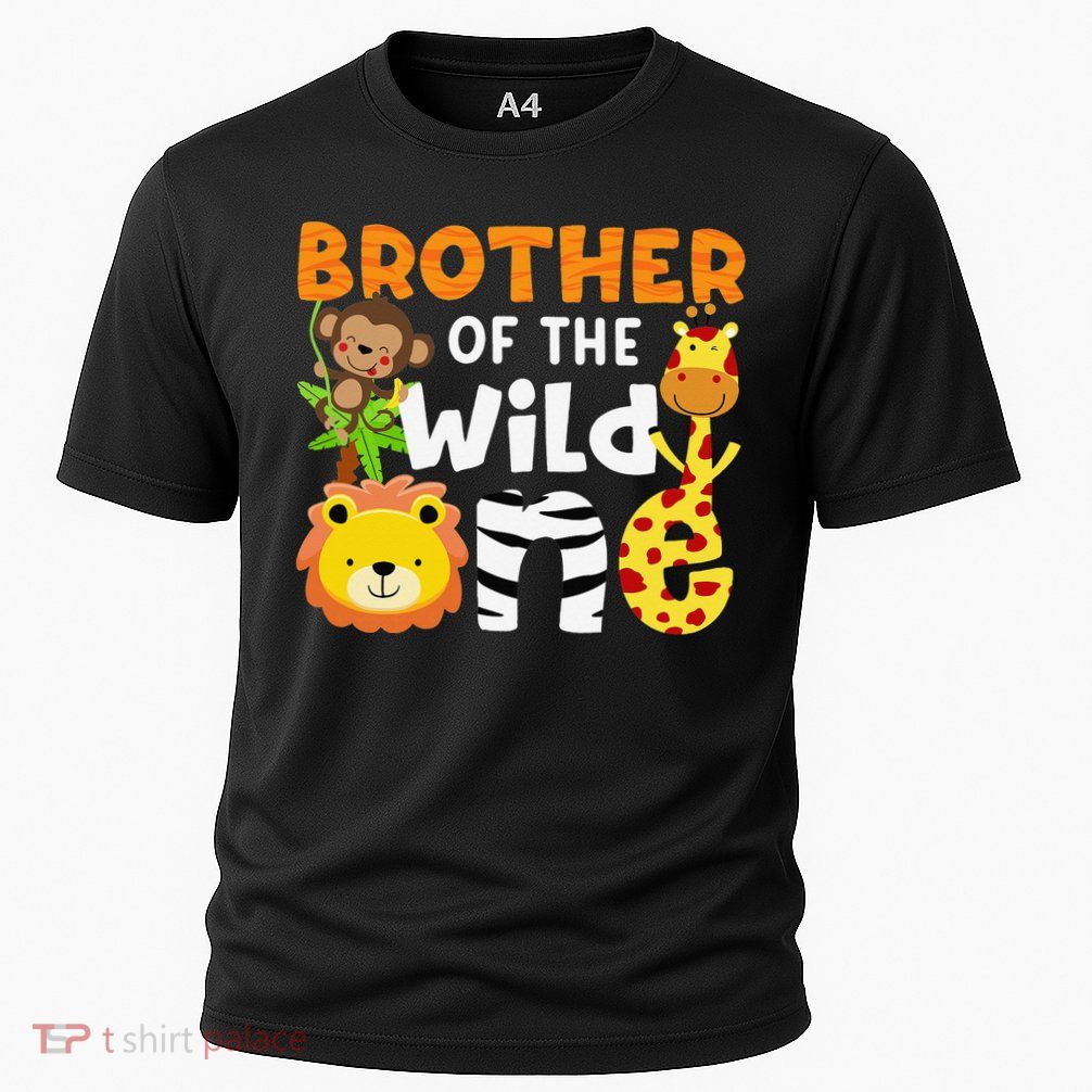 Brother of the Wild One Zoo Theme Bday Safari Jungle Animals Performance Shirt