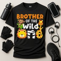 Brother of the Wild One Zoo Theme Bday Safari Jungle Animals Performance Shirt