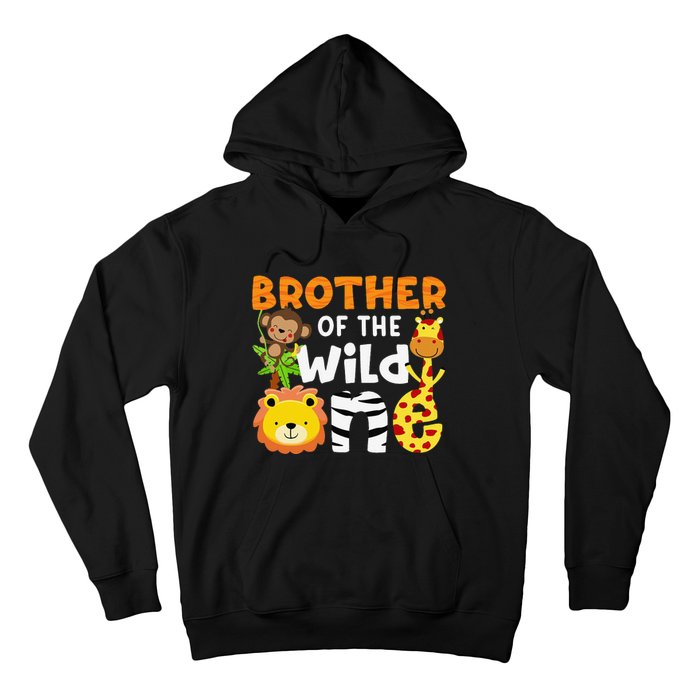 Brother of the Wild One Zoo Theme Bday Safari Jungle Animals Hoodie