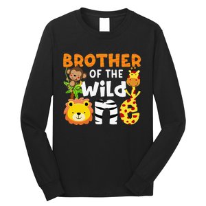 Brother of the Wild One Zoo Theme Bday Safari Jungle Animals Long Sleeve Shirt