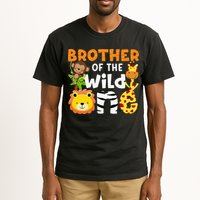 Brother of the Wild One Zoo Theme Bday Safari Jungle Animals Tall T-Shirt