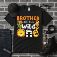 Brother of the Wild One Zoo Theme Bday Safari Jungle Animals Tall T-Shirt