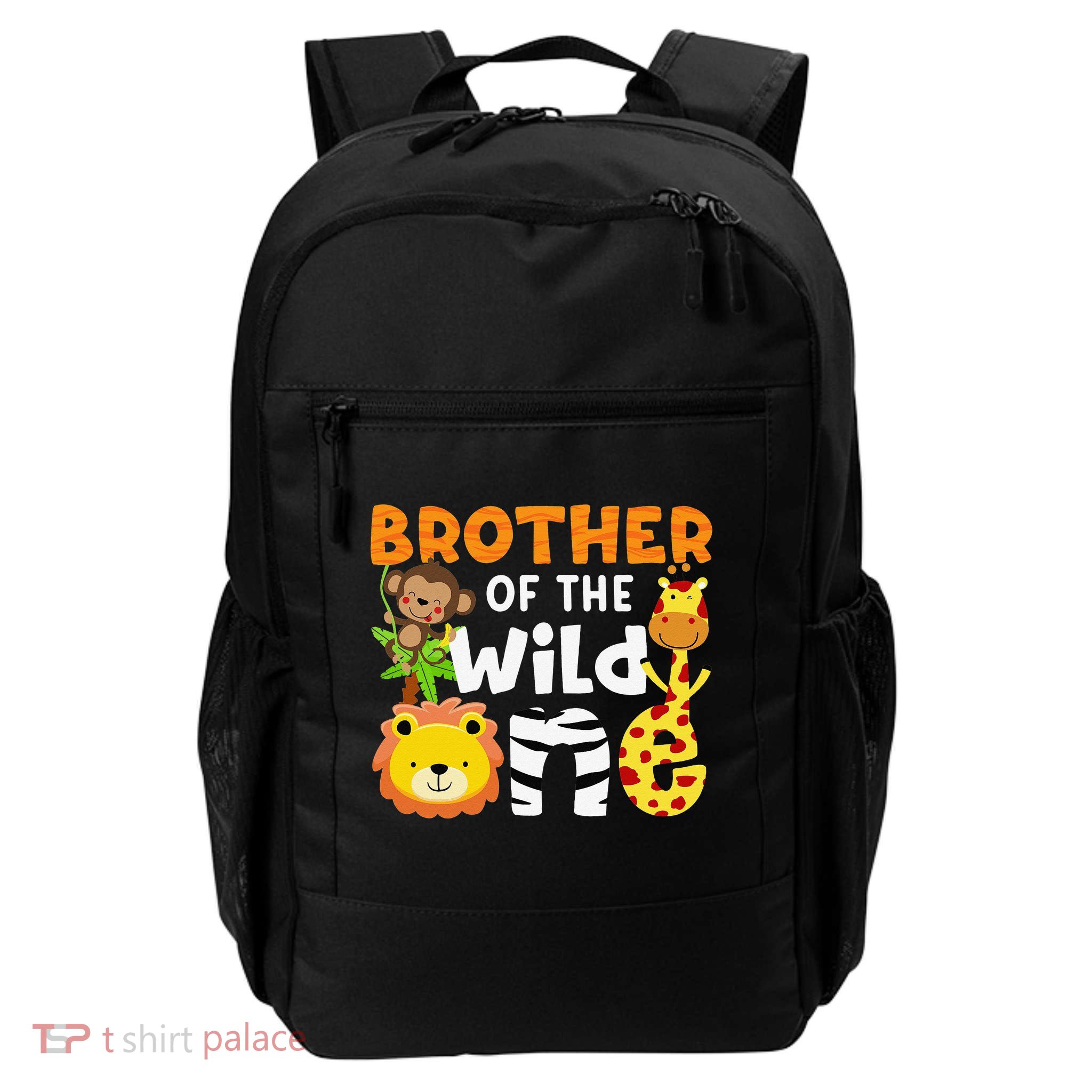 Brother of the Wild One Zoo Theme Bday Safari Jungle Animals Backpack