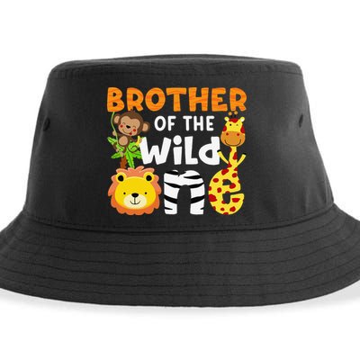 Brother of the Wild One Zoo Theme Bday Safari Jungle Animals Sustainable Bucket Hat