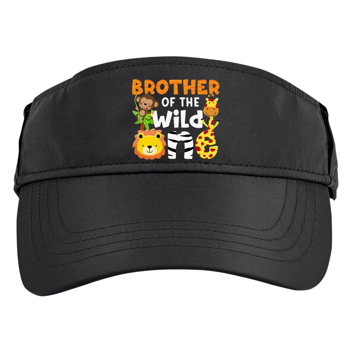 Brother of the Wild One Zoo Theme Bday Safari Jungle Animals Adult Drive Performance Visor