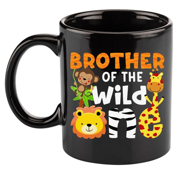 Brother of the Wild One Zoo Theme Bday Safari Jungle Animals 11oz C Handle Ceramic Mug