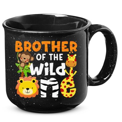 Brother of the Wild One Zoo Theme Bday Safari Jungle Animals 15oz Campfire Ceramic Mug