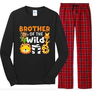 Brother of the Wild One Zoo Theme Bday Safari Jungle Animals Long Sleeve Pajama Set