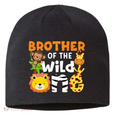 Brother of the Wild One Zoo Theme Bday Safari Jungle Animals Sustainable Beanie