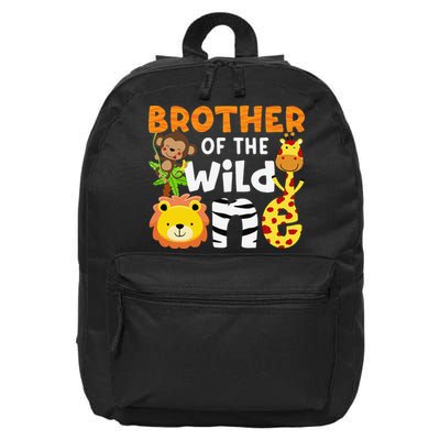 Brother of the Wild One Zoo Theme Bday Safari Jungle Animals 16 in Basic Backpack