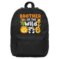 Brother of the Wild One Zoo Theme Bday Safari Jungle Animals 16 in Basic Backpack