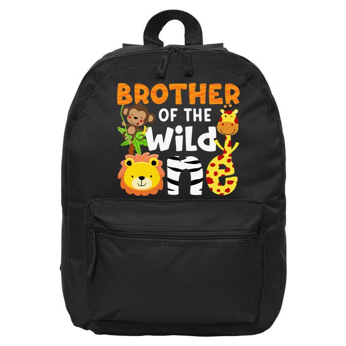 Brother of the Wild One Zoo Theme Bday Safari Jungle Animals 16 in Basic Backpack