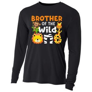 Brother of the Wild One Zoo Theme Bday Safari Jungle Animals Cooling Performance Long Sleeve Crew